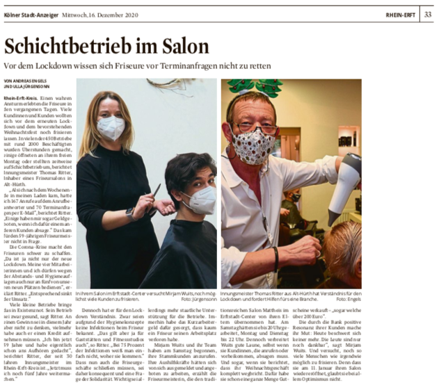 Schichtbetrieb im Salon